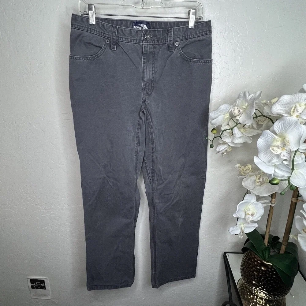 Men's 2013 North Face Canvas 4 Pocket Outdoor Pants Straight Gray Size 32 Short
